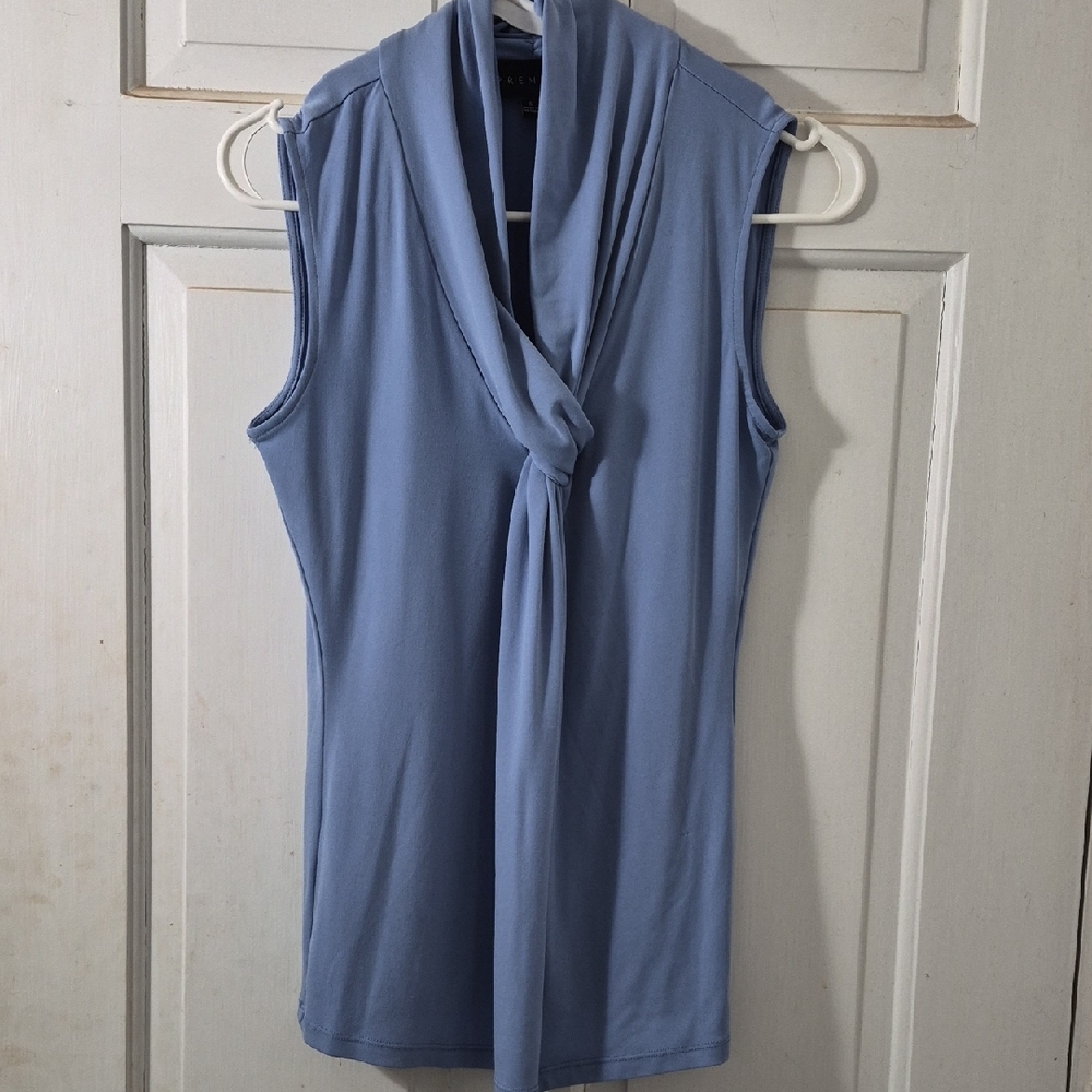 Premise Sleeveless Tie-Neck Camisole in Sky Blue